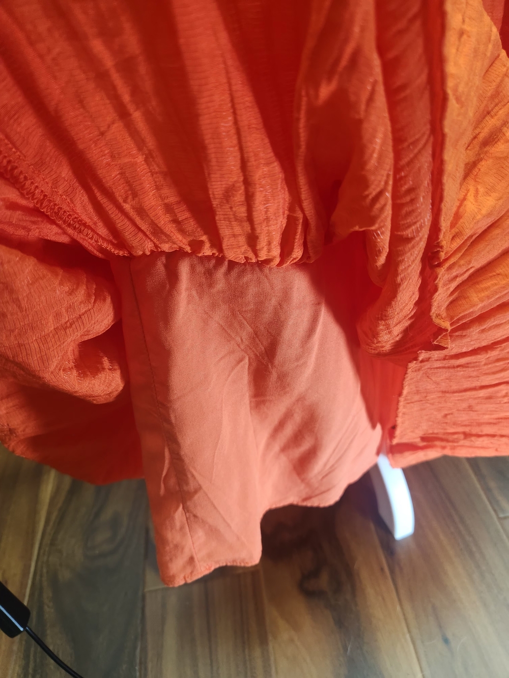 Olivaceous Orange Ruffle Tiered Halter Maxi Dress Sz S Open Back Event Cruise NW - Picture 10 of 15
